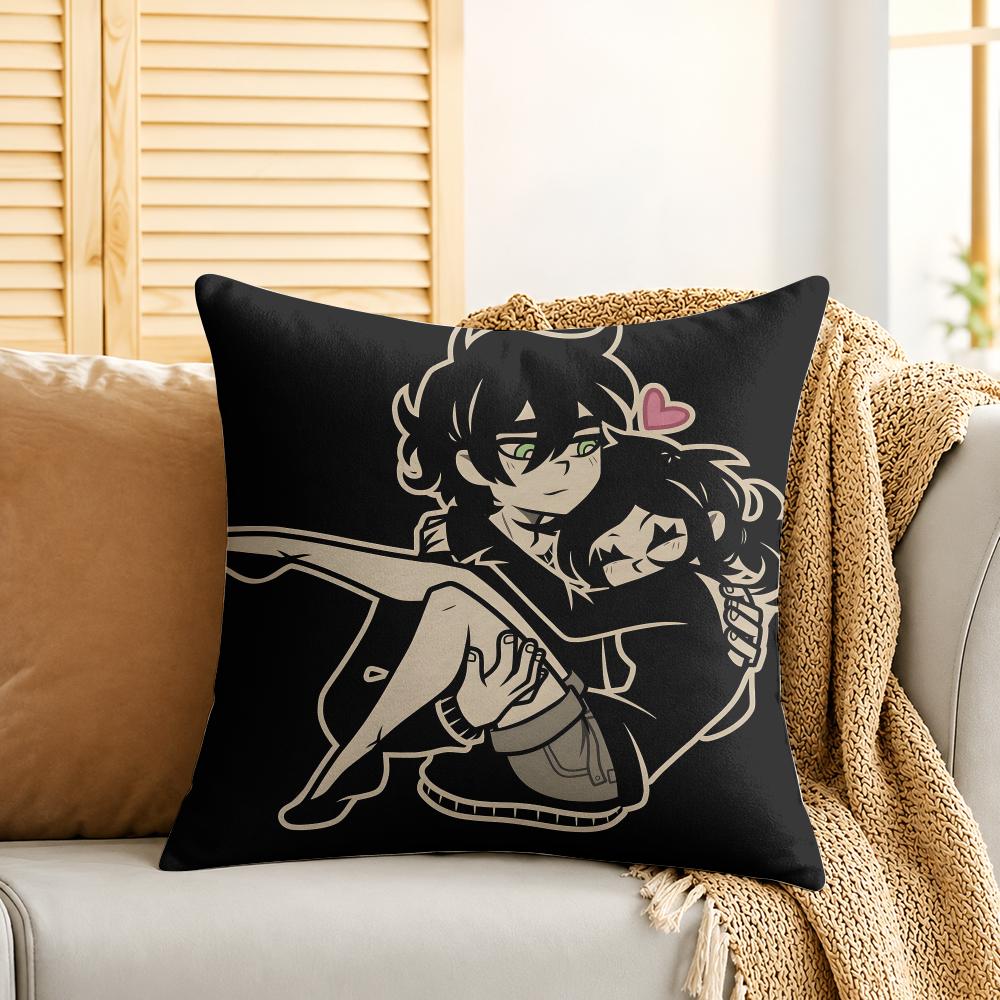 Anime The CCoffin Of Andy And Leyley Cushion Cover Silky Short Plush Invisible Zipper Dustproof Sofa Pillow Case For Home Decor