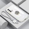 A74 4G / A54 5G Hülle Luxus Diamantring Abdeckung Für Oppo A74 5G A54 4G A94 Handyhülle Mit Lanyard Galvanisierte Hüllen OPPOA74 A 74