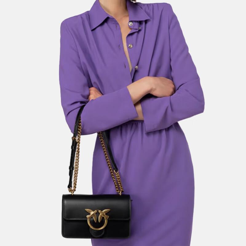 PINKO Women's Leather Swallow Chain Shoulder Bag