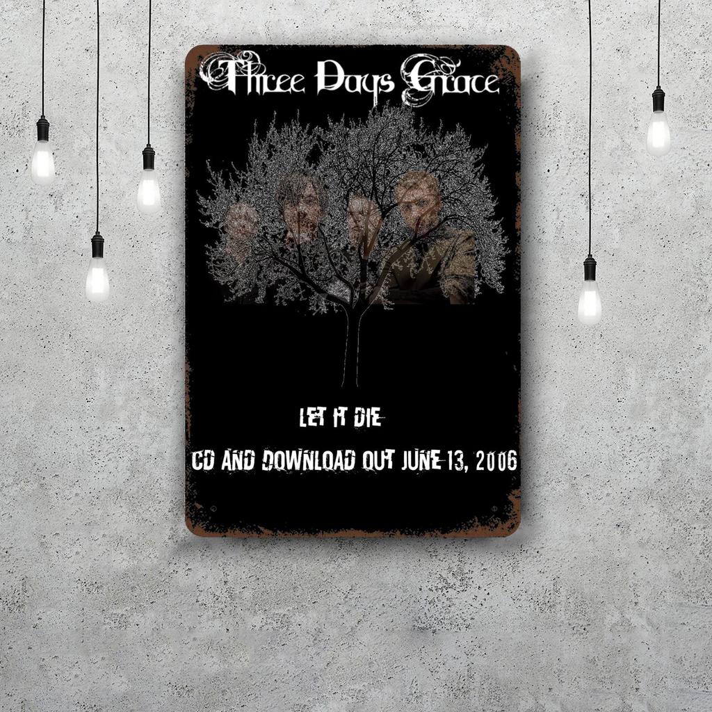 Three days grace band Dekoration Poster Vintage Blechschild Metallschild Dekorative Plakette für Kneipe Bar Man Cave Club Wanddekoration