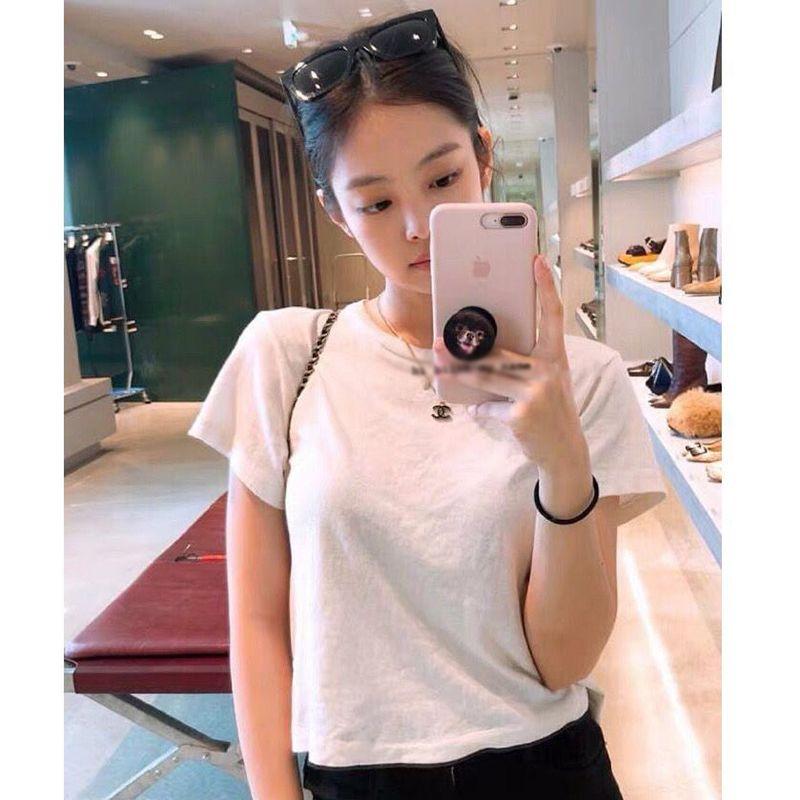 

Дженни Цзинь Чжини Та же Классическая Базовая Однотонная Футболка с Коротким Рукавом Базовые Топы Женская Летняя Одежда 2025 Новое Поступление White XL