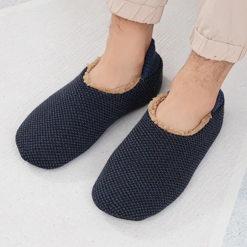 Fashion Winter Men Thermal Socks Fleece Lined Thick Warm Non Slip Indoor Home Floor Slipper Socks