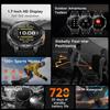 New Men GPS Smartwatch 1.7" HD Screen Military Call IP68 Waterproof 100 Sport Modes Smart Watch with 720mAh Large Battery