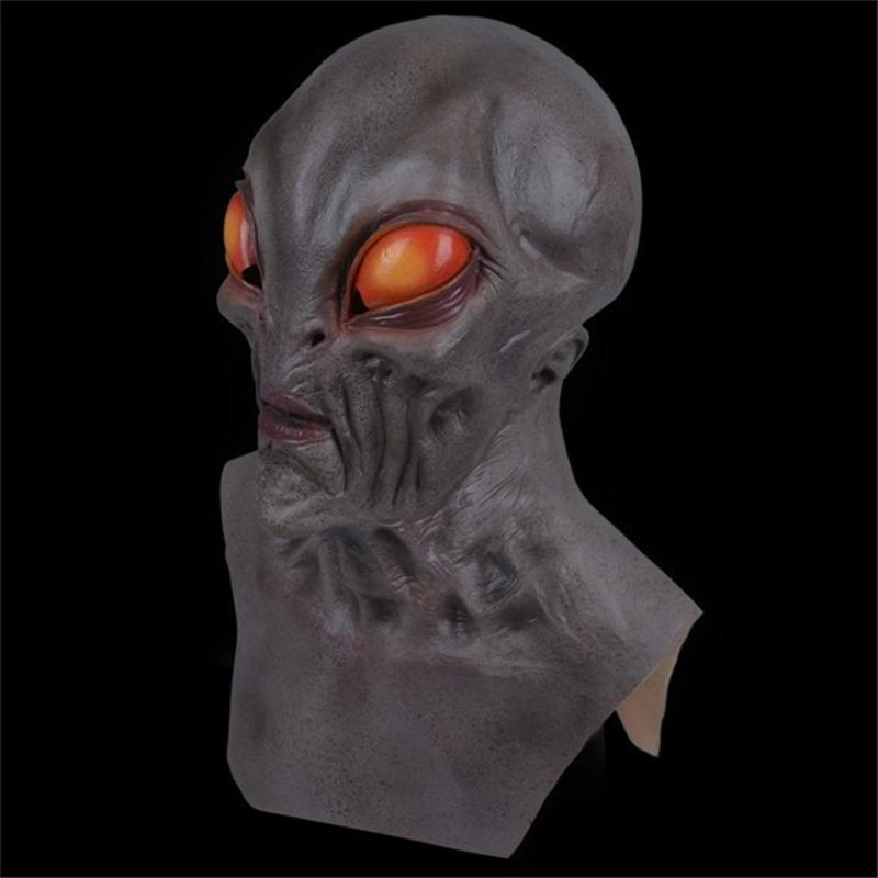 ET Cosplay Costume Halloween Party Saucer Man 3D Full Face Mask for Adults