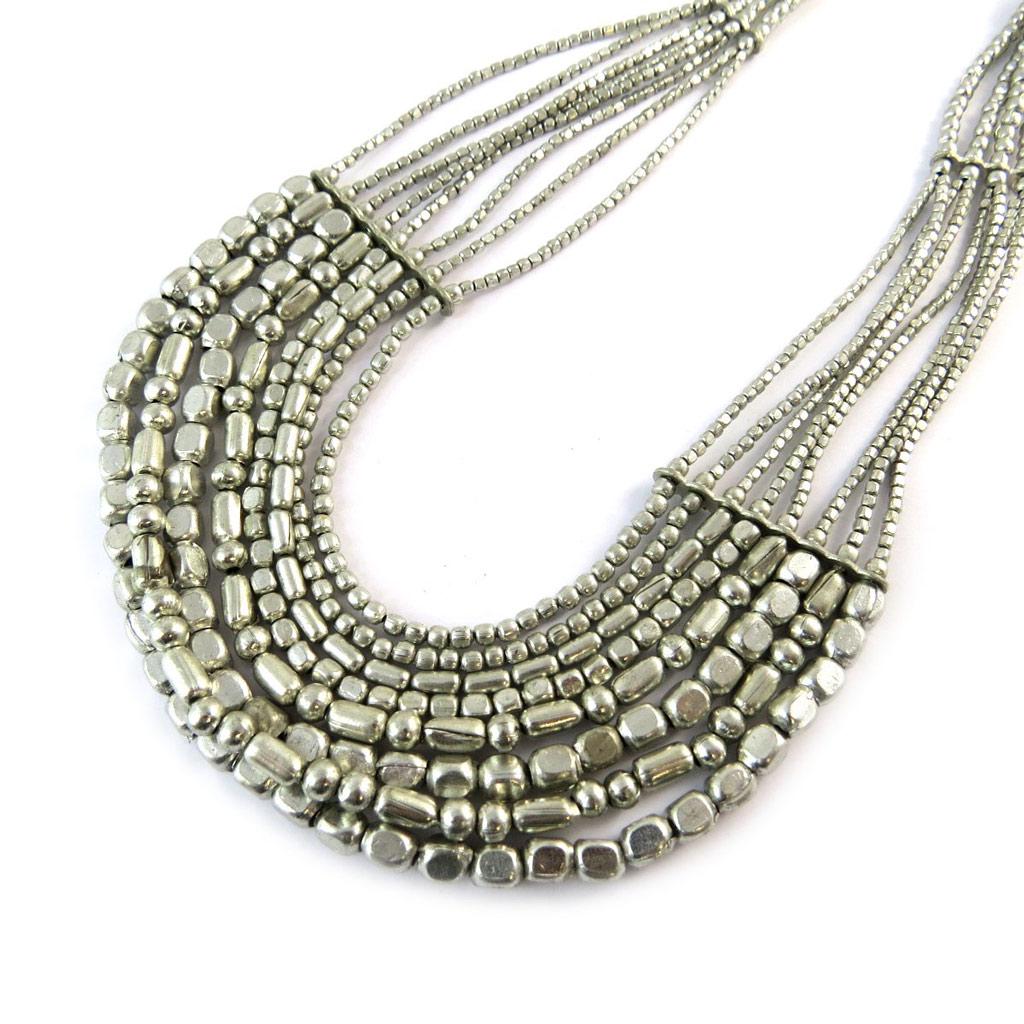 Les Trésors De Lily [N8258] - Silver 'Cléopatra' Designer Necklace