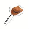 Mini Western Cowboy Pet Hat - Cute Cosplay Cap for Cats & Small Dogs, Adjustable Cowboy Style Pet Costume Accessory