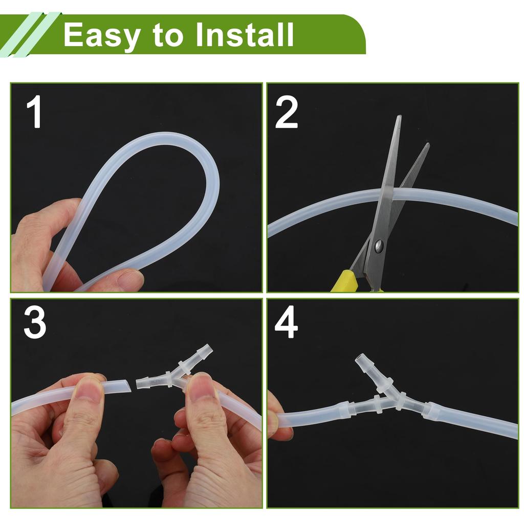 HOPESPANNER Kunststoff Schlauchanschluss 3/32" x 5/32" x 3/32" Y-förmiger Widerhakenverbinder PP 4 Stück