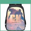 Mochila Godzilla Grande Capacidade Bolsa Escolar Com Estampa de Pôster de Filme Para Meninos Material de Nylon