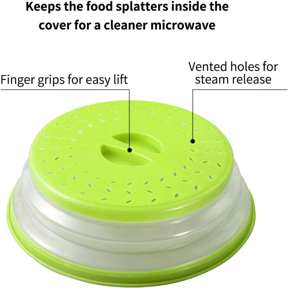 Microwave Cover with Easy Grip Handle, Collapsible Design for Space-saving Storage, Ventilation Holes for Optimal Steam Escape, Bpa Free Silicone &