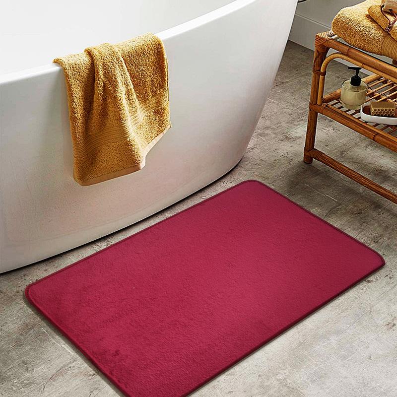 Coral Fleece Emboss Bathroom Cashmere Thickening Mat Bath Non-slip Carpets In Wash Basin Bathtub Side Floor Rug Shower Room Doormat Memory Foam 3D Pad