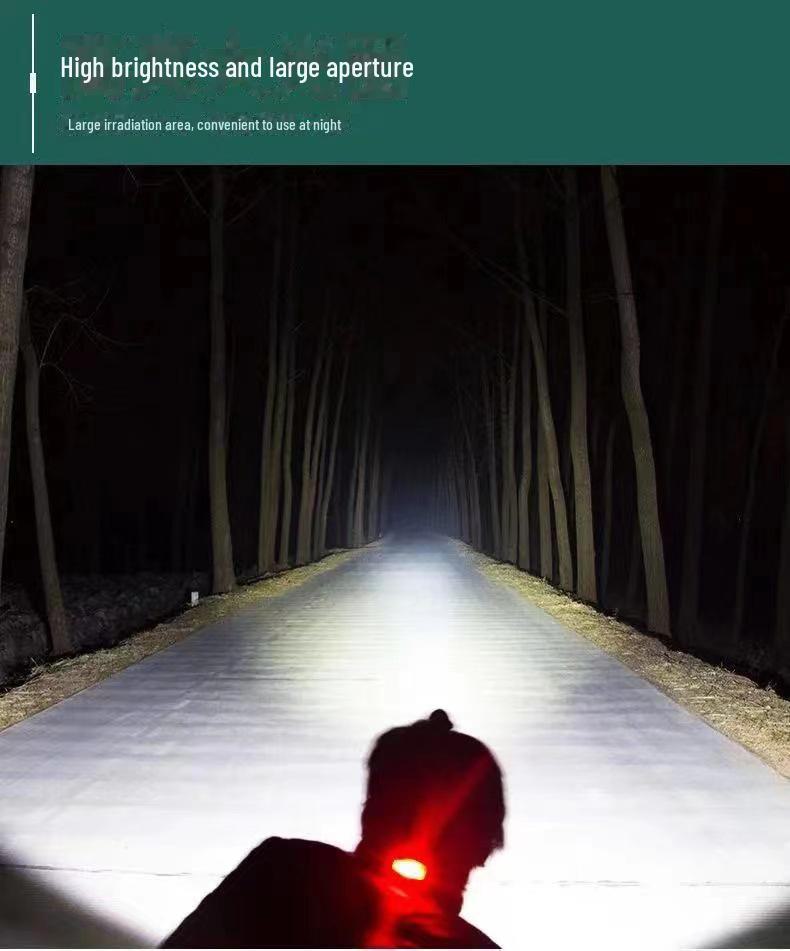 LED High-Power Rechargeable Headlamp: Outdoor, White/Yellow Light, USB Electric Display, for Night Fishing and Mining
