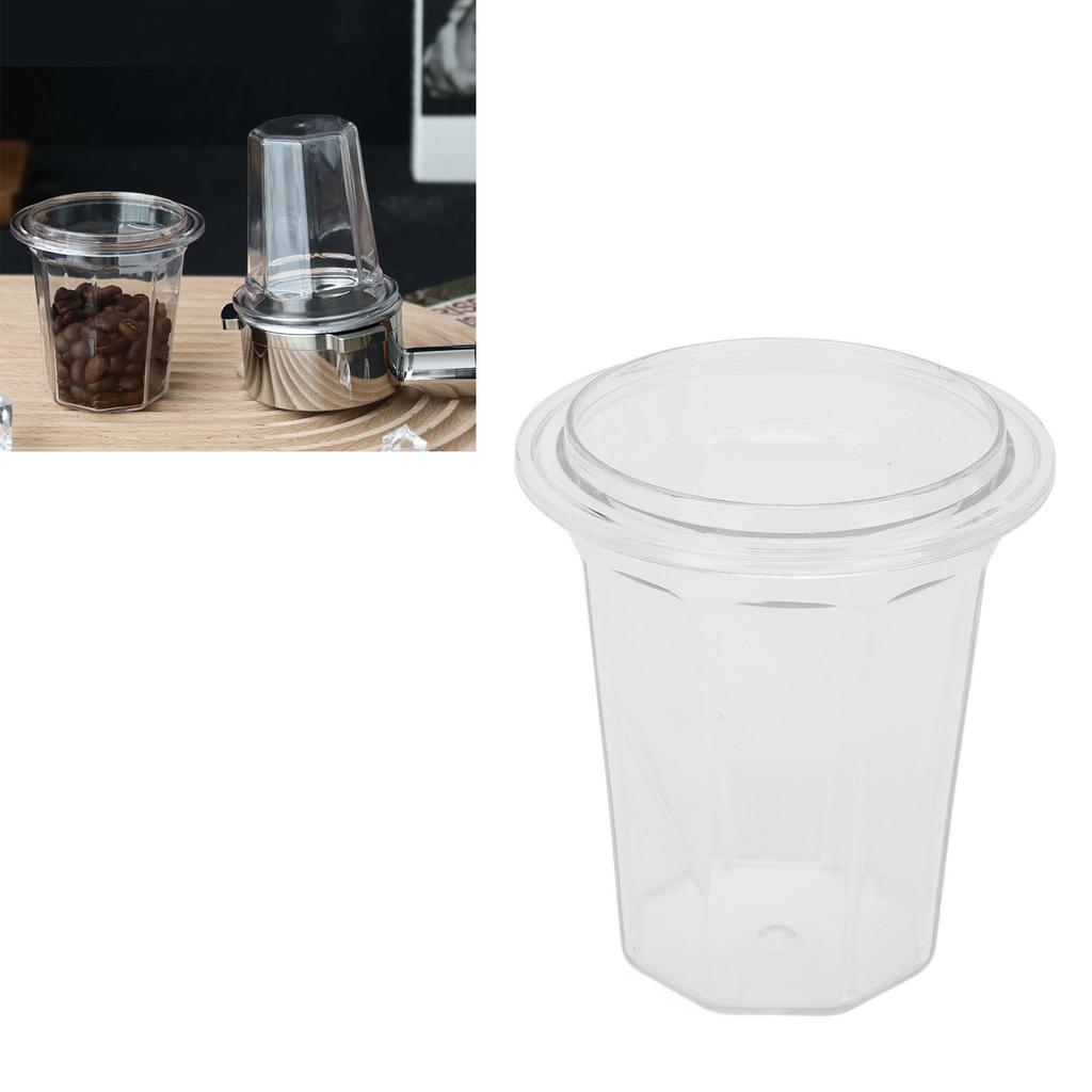 Coffee Ground Dosing Cup PC Antistatic Transparent Coffee Powder Feeder Dosing Cup for Portafilter Basket