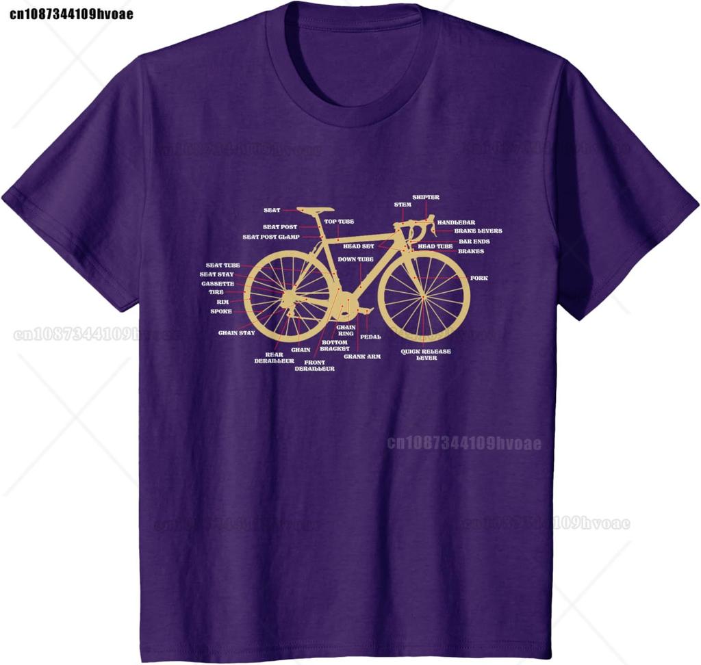 Bicycle Cycling Anatomy Road Bike Parts Biking Cyclist T-Shirt