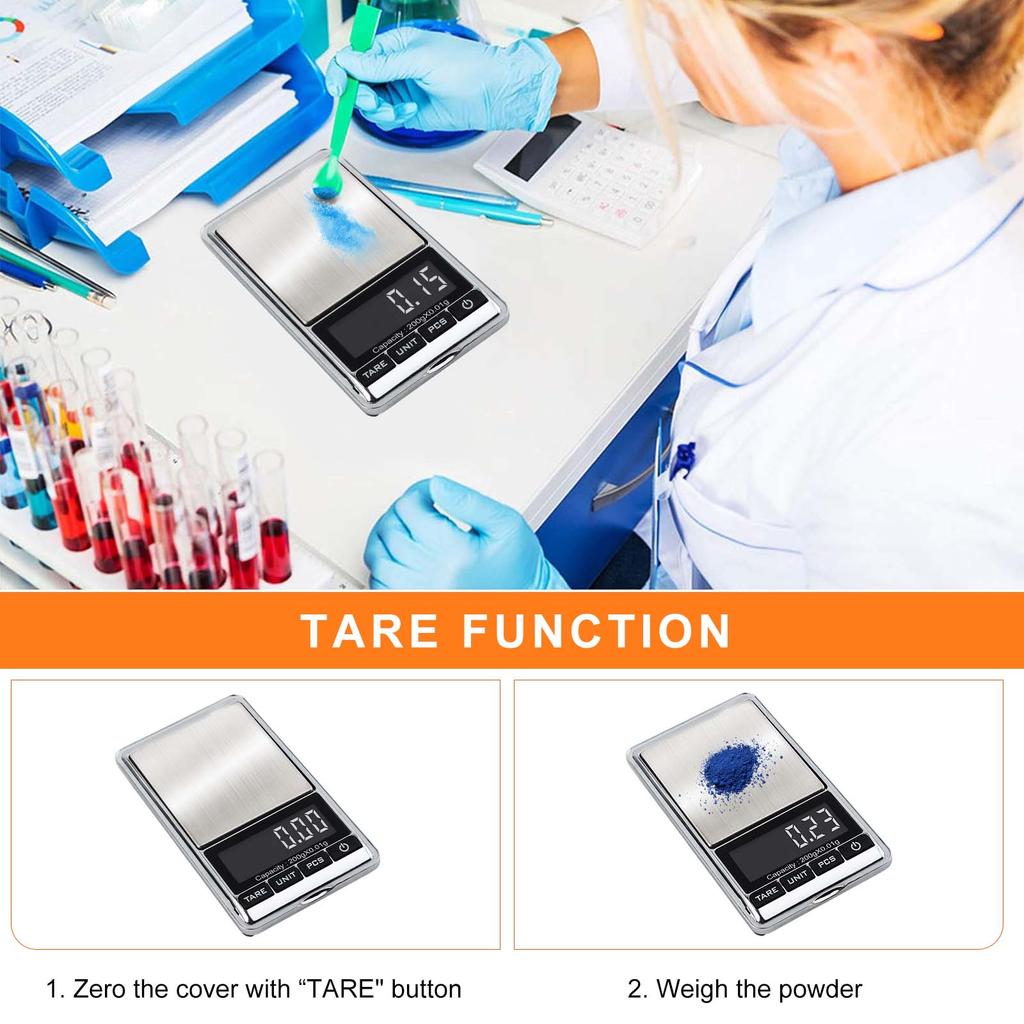 Digital Pocket Scale 200g x 0.01g, Precision(Jewelry Scale) with Protective Cover, Auto-Off, Backlit LCD, 7 Units, Tare Function