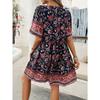 Women's Summer Vacation Printed Short-sleeved Dress