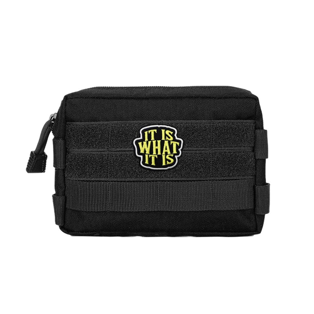 IT IS WHAT IT IS Tactical Quote Meme Fun Morale Velcros Patch Sticker Hook Loop Fastener Military for Backpack DIY Jeans Cap