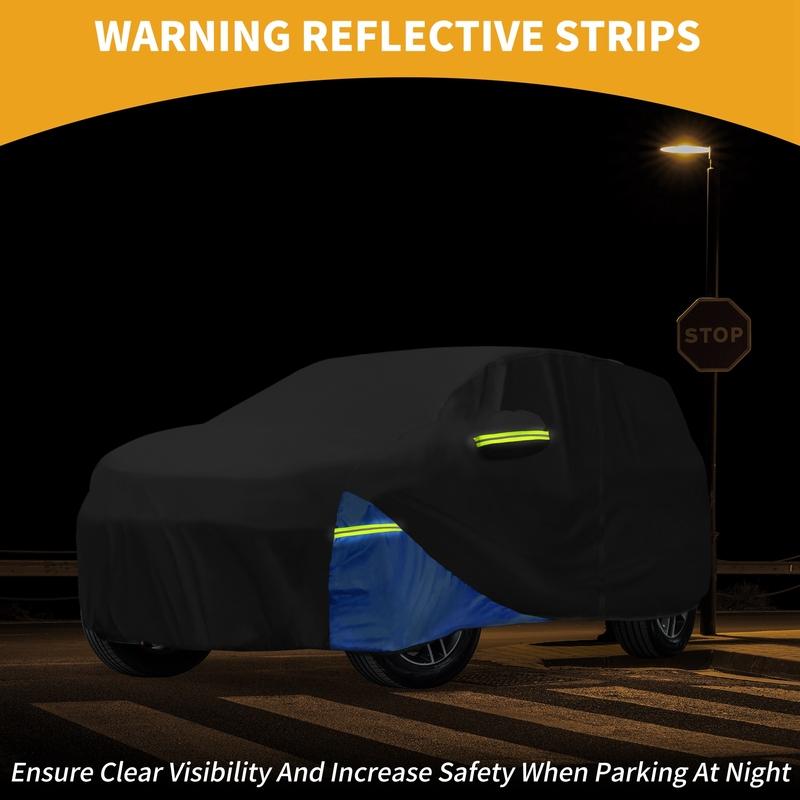 Motoforti Car Cover All Weather for Jeep Grand Cherokee 210D Black Blue with Left Zippers