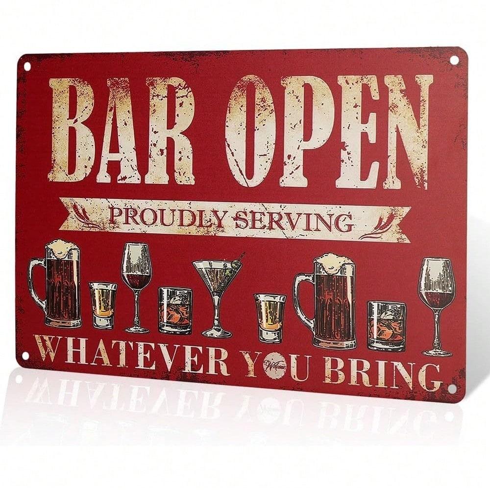 Винтажная красная металлическая жестяная вывеска паба Настенный декор разноцветный