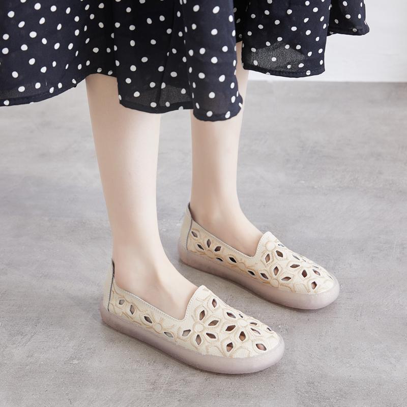 Sommer Damen Mokassins Lederschuhe Fahrkomfort Flats Casual Slip-ons & Espadrilles Schuhe für Mädchen