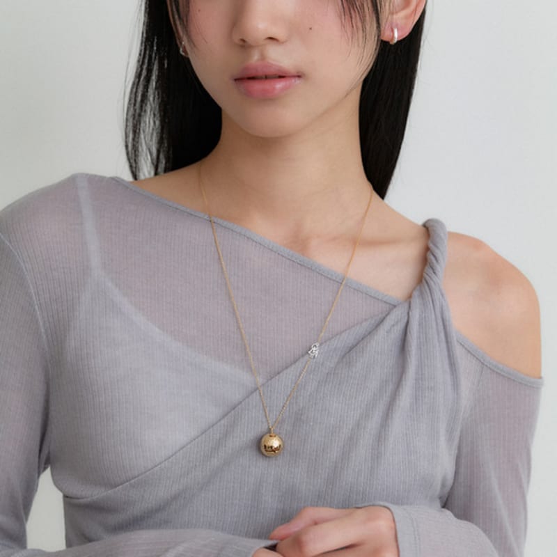OVLA Combi Bold Ball Necklace_gold JN037