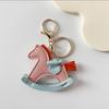 PU Leather Bag Charm Rocking Horse Pendant For Car Bag Hanging Ornament Keychain Decoration DIY Bag Accessories