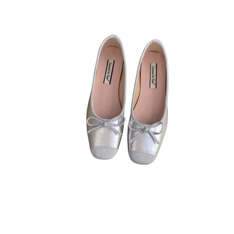 Inner Height Increase French Small Red Single Shoes Women's Shoes Spring and Autumn 2025 Summer Bow Ballet Gentle Evening Shoes