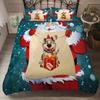 100% High Quality Bedding Set Queen Size Bed Covers Merry Christmas Duvet Cover Sets Cute Cartoon Bedclothes Happy New Year F96.