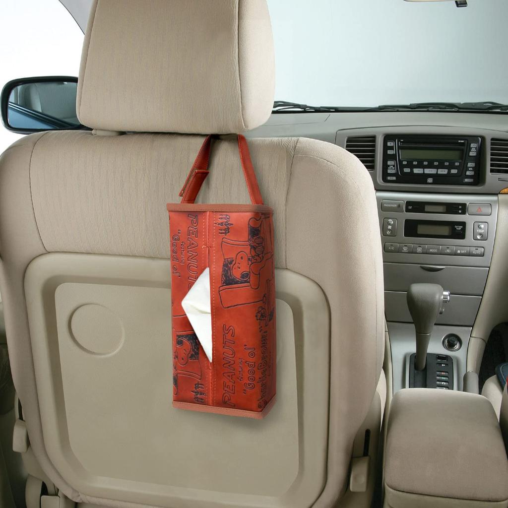 Meiho Snoopy Car Interior Tissue Faux Leather Brown SN129 (Meiho) Case, Classic, Embossed,