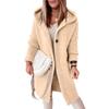 Women's Color Hooded Knit Cardigan Long Sweater Coat for Fall and Winter