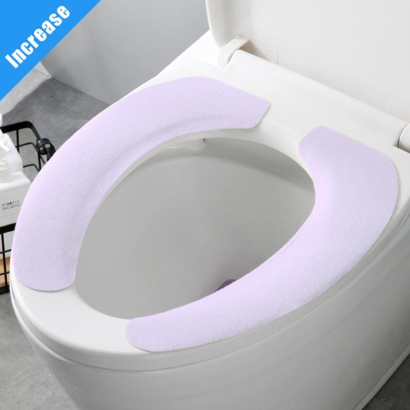 2Pc/Set Universal Toilet Seat Cover Soft Wc Paste Toilet Sticky Seat Pad Washable Bathroom Seat Lid Cover Pad Cushion