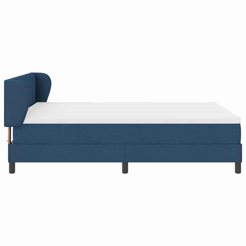 Boxspring Bed with Headboard Blue 140 x 200 cm Fabric