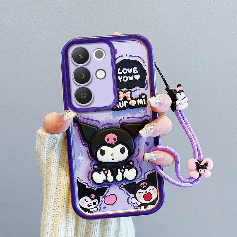 KEYSION Shockproof Case for Realme C85 5G with Lanyard Soft Silicone Cute 3D Cartoon Doll Phone Back Cover for Realme C85