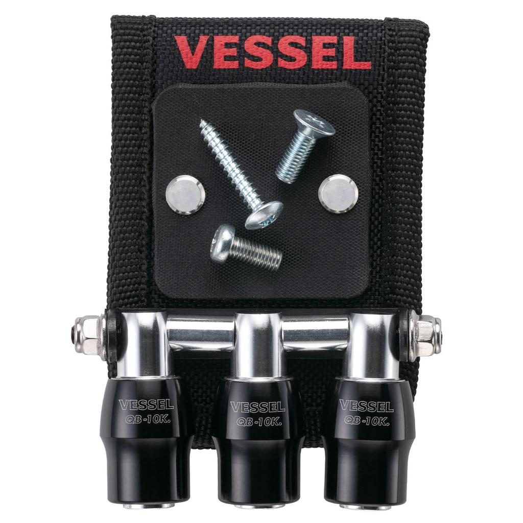 VESSEL Quick Catcher Triple Holder with Magnet, Black, QB-10MB3K