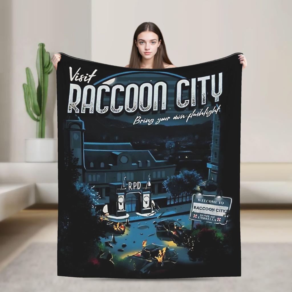 Leon Kennedy Resident Evil Warm Soft Blanket Picnic Plush Bedding Throws Fashion Outdoor Flannel Bedspread Sofa Bed Cover