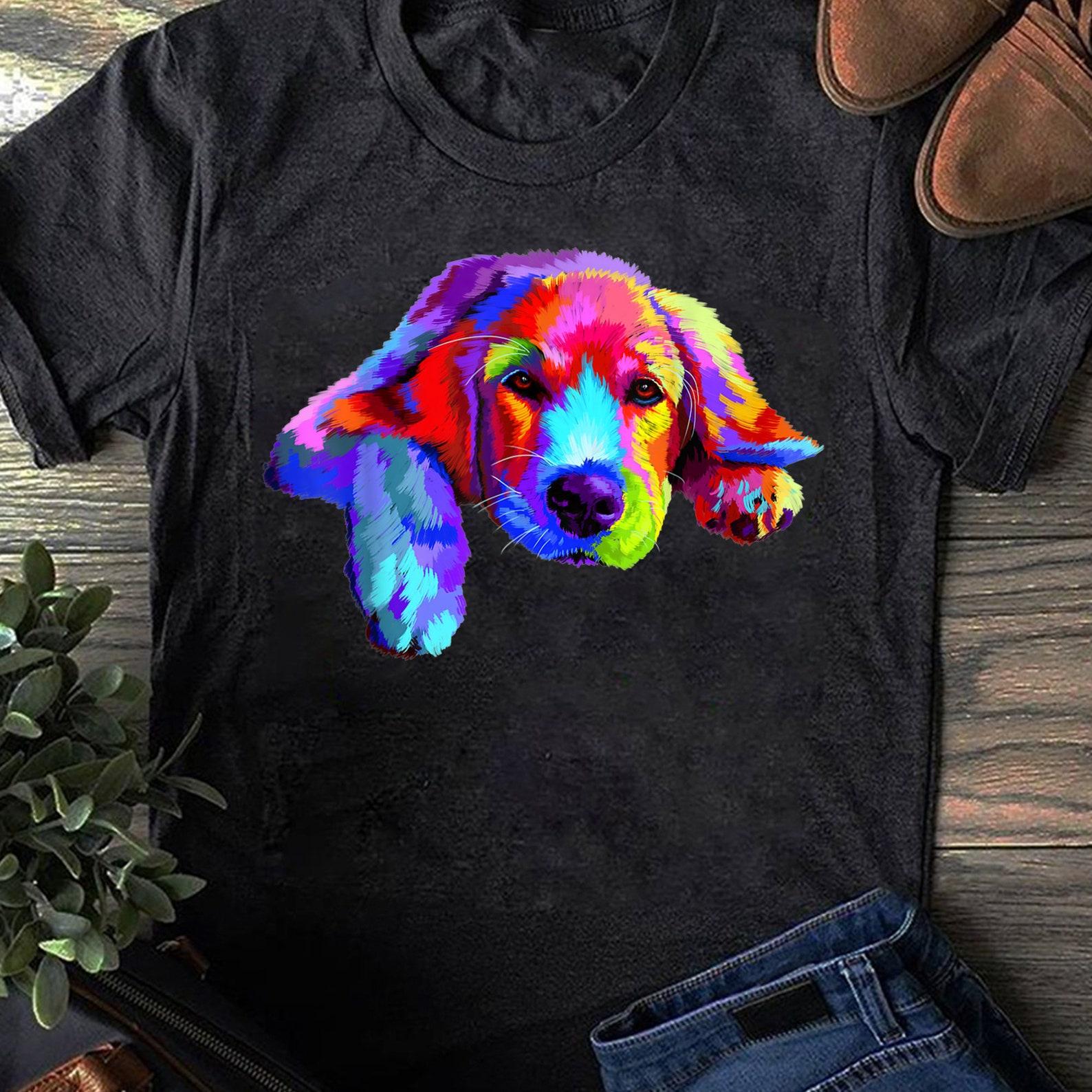 Golden Retriever Dog Watercolor Funny Face T-Shirt- Funny Dog Shirt, Dogs Are My Favorite, Dog Mom, Dog Lover Shirt, Dog Lover Gift XXL
