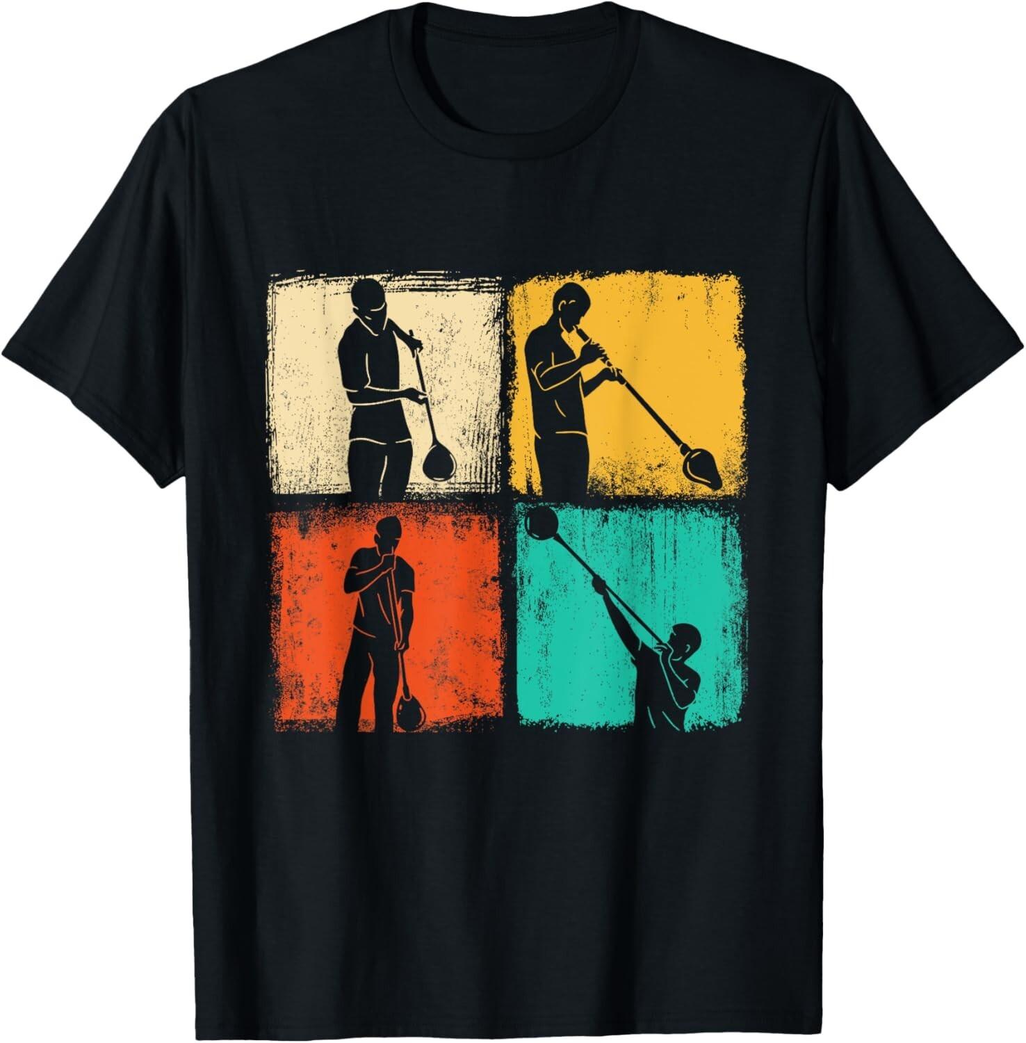 

Retro Square Glassblower - Glassblowing Hobbyist Gift Unisex T-Shirt 5XL різнокольоровий
