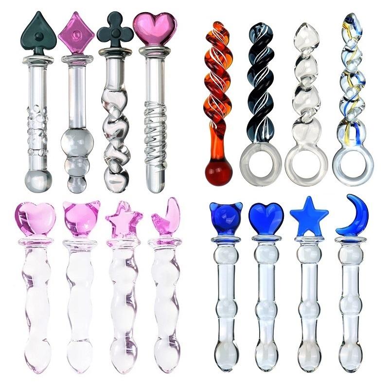 Glass Crystal Dildo Anal Plug Lesbian Sex Toy Vaginal Clitoral Stimulation Stick Smooth Sex Product For Female Masturbation