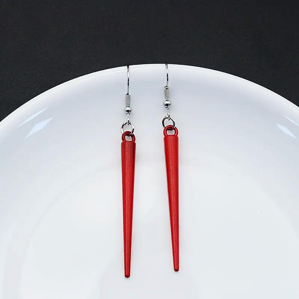 

Панк Готика Шипы Висячие Серьги Геометрические Серьги Для Женщин Девушек красный