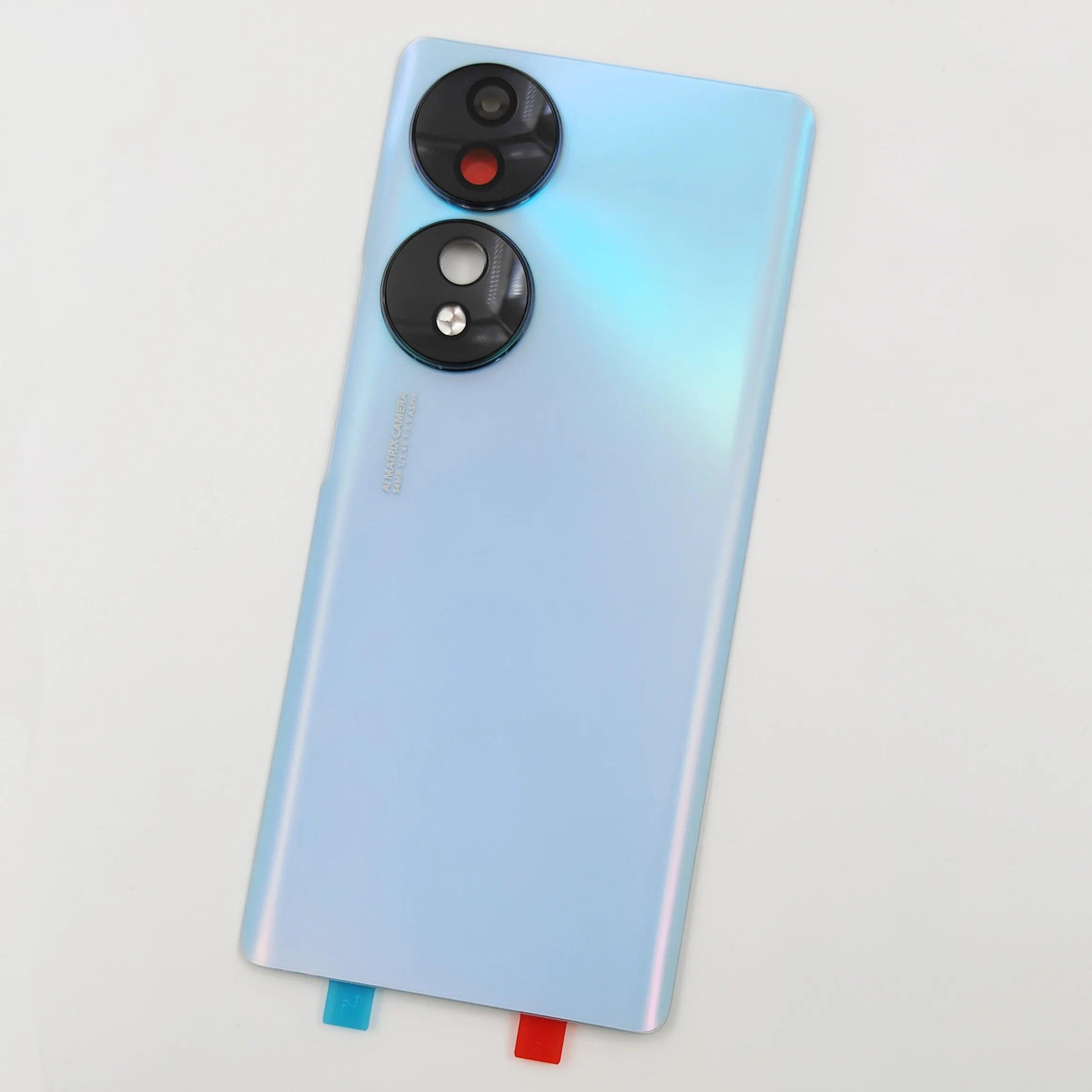 Для Huawei Honor 70 стеклянная крышка батарейного отсека задняя крышка Honor70 задняя панель корпуса + объектив камеры + клейкий клей Icelandic Frost