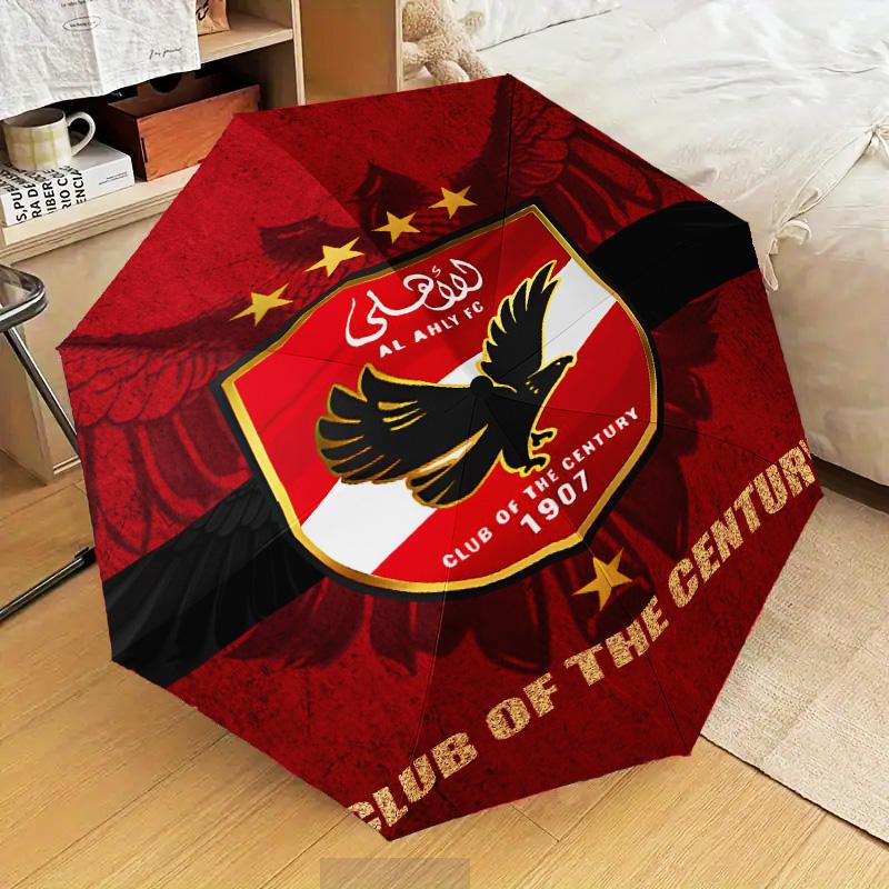 1PC Al Ahly FC Printed Umbrella Folding umbrella, automatic umbrella 8-Frame for Travel, camping Fan gifts Christmas Gifts