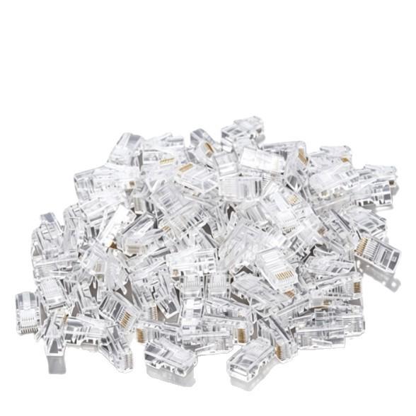 RJ45 Cat6 Gigabit Unshielded 8P8C Connector with Pure Copper Core - Engineering Grade CAT6, New Color Box