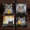 Cushion Cover Kawaii Soft Case For Sofa Living Room Cat Home Comfortable Animal Meme Office Decor Funny Protective Pillow Covers