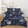 2/3Pcs Dragonfly Floral Pattern Bedding Set (1 Duvet Cover + 1/2 Pillowcases Without Core) Soft And Comfortable Bedding Set