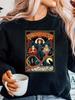 European Halloween Witch Sisters Pattern Women's Sweatshirt, Round Neck