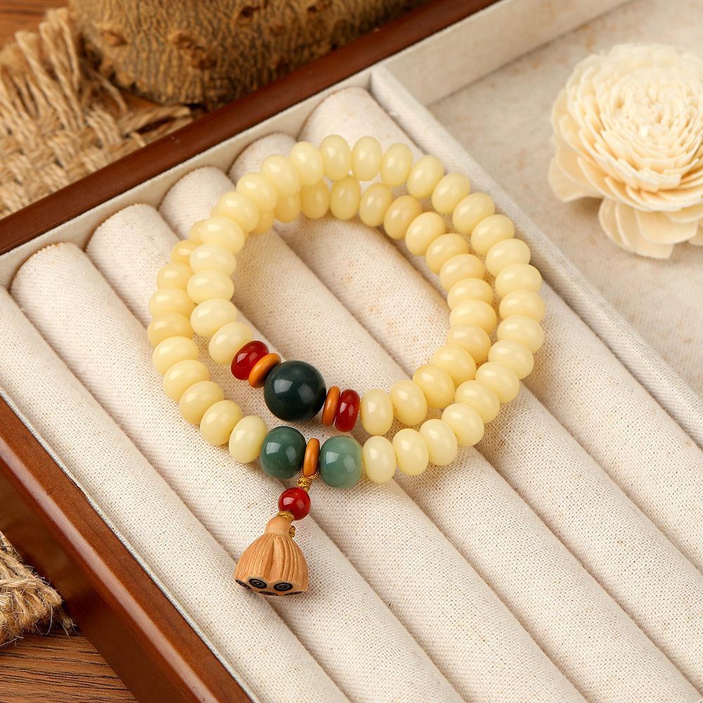 New Chinese Bodhi , double circle classical Buddha bead cultural play, Bodhi abacus bead lotus pod temple souvenir