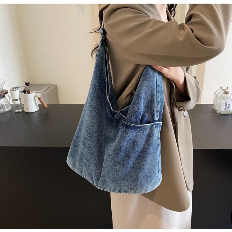 Large Capacity Denim Bag for Women, New Summer Style, Simple and Versatile Underarm Bag
