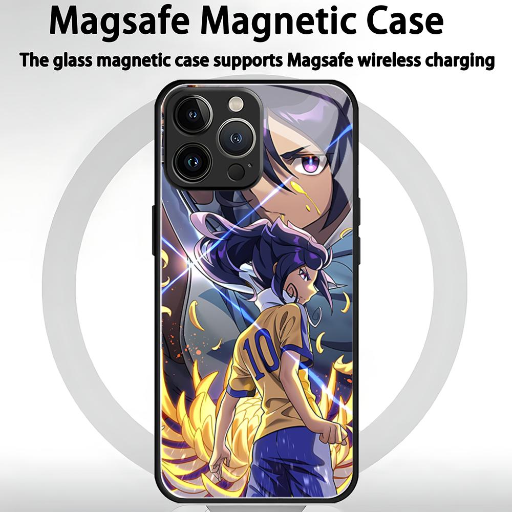 Japanese anime inazuma eleven Phone Case For iPhone 16 15 14 13 12 11 X XR XS 8 Plus Mini Pro Max Glass Magnetic Case