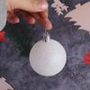 6pcs 4cm/6cm/8cm White Christmas Balls Glitter Pendant Christmas Hanging Balls Elegant Plastic Christmas Tree Pendants