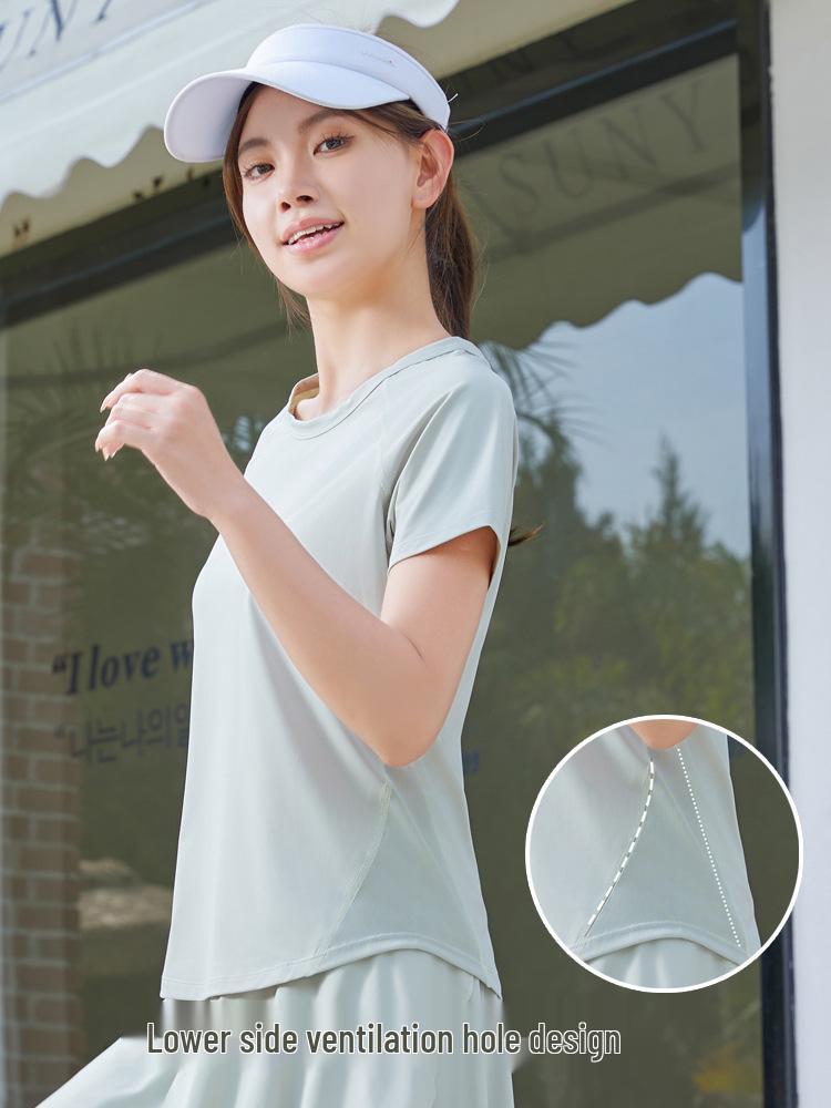 Ice Silk Women's Quick-Dry Sports Yoga Wear – Breathable, Slimming & Fashionable for Morning Runs