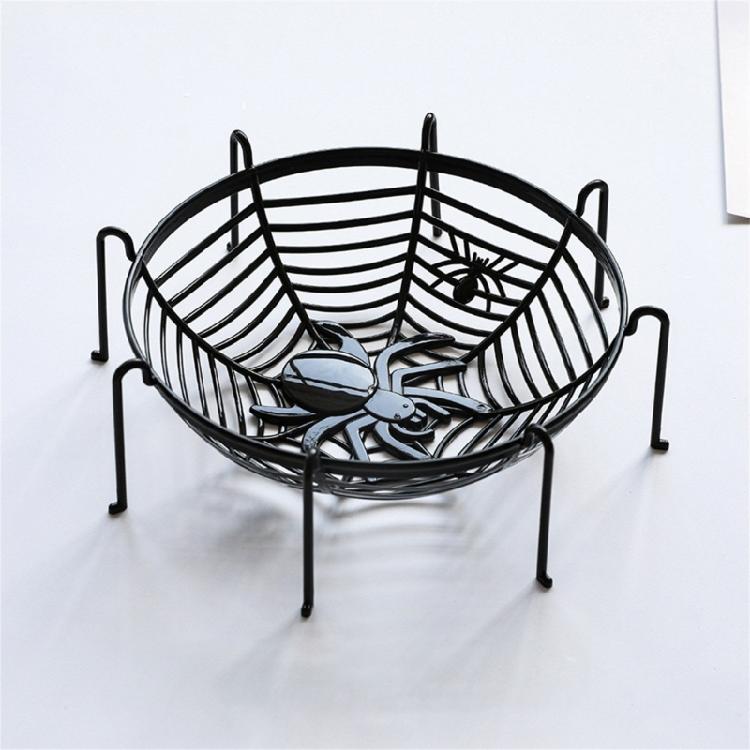 4Pcs Halloween Spiderweb Basket Candy Bowls Hand Grabbing Candy Holder Party Dining Table Candy Stand Fruit Plate
